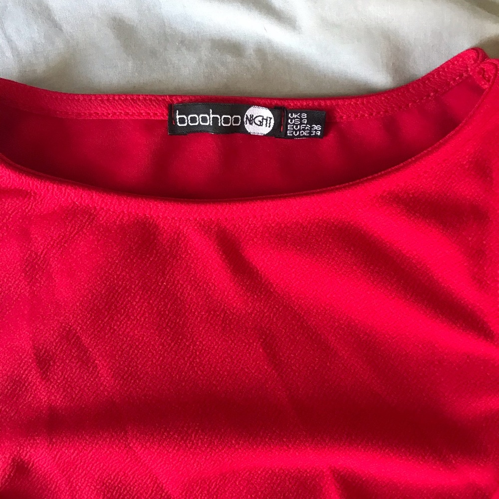 Red High/Low Midi Dress - Picture 4 of 7